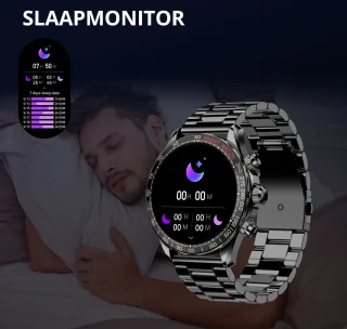 Maoo Titan AMOLED Smartwatch Heren Zwart Stainless Steel