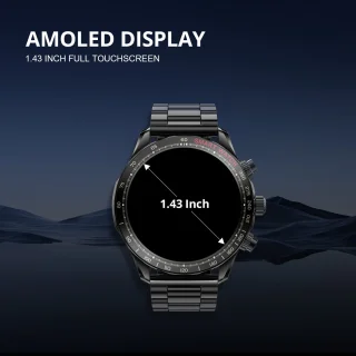 Maoo Titan AMOLED Smartwatch Heren Zwart Stainless Steel