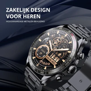 Maoo Titan AMOLED Smartwatch Heren Zwart Stainless Steel
