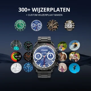 Maoo Titan AMOLED Smartwatch Heren Zwart Stainless Steel