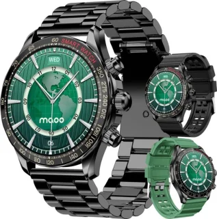 Maoo Titan AMOLED Smartwatch Heren Zwart Stainless Steel