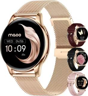 Maoo Ventura AMOLED Smartwatch Dames Rosé Goud