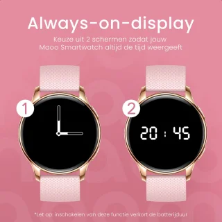 Maoo Ventura AMOLED Smartwatch Dames Rosé Goud