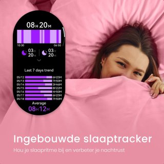 Maoo Ventura AMOLED Smartwatch Dames RVS Zilver Wit Met 3 Siliconen Bandjes