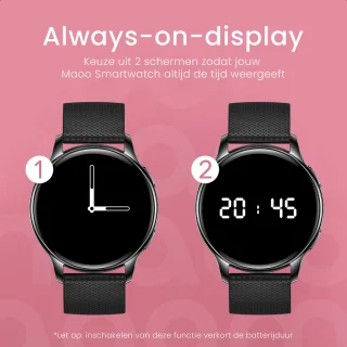 Maoo Ventura AMOLED Smartwatch Dames Zwart RVS