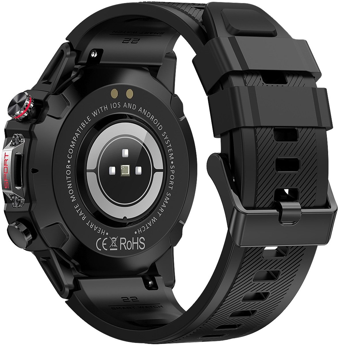 Mawiva Tech HK87 Smartwatch Zwart