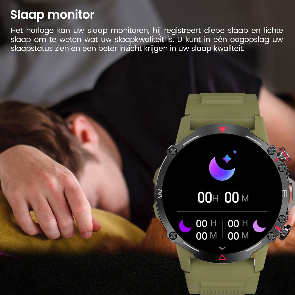 Mawiva Tech HK87 Smartwatch Zwart