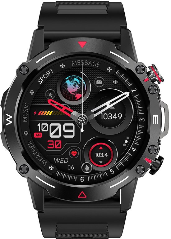 Mawiva Tech HK87 Smartwatch Zwart
