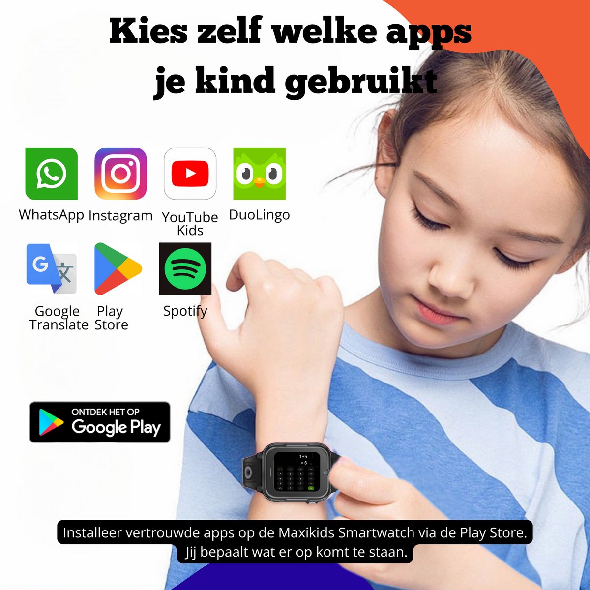 Maxikids Smartwatch Kind 4G GPS Horloge Met Simkaart