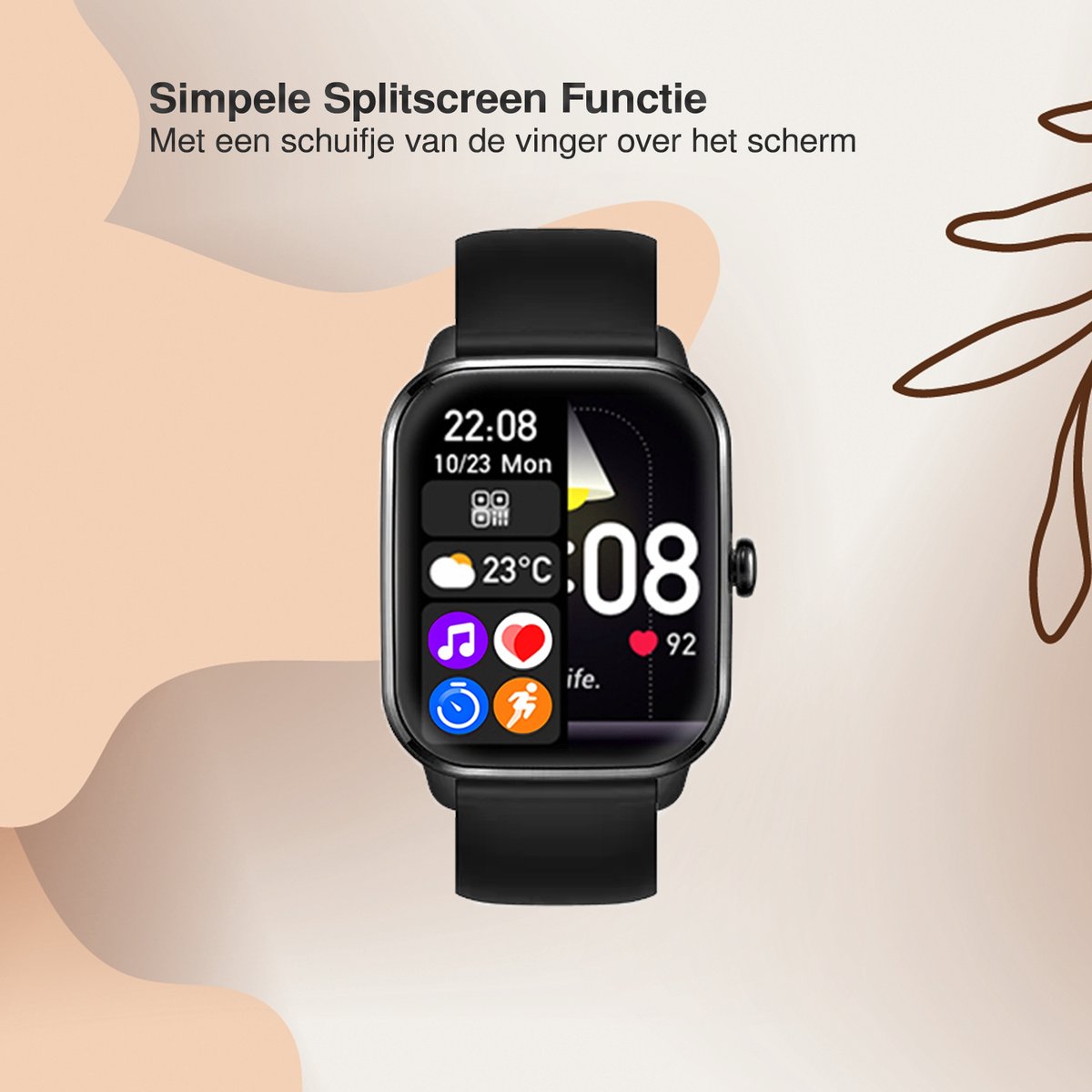 MineralBlack Quint Smartwatch Unisex 1.9" Full HD Touchscreen