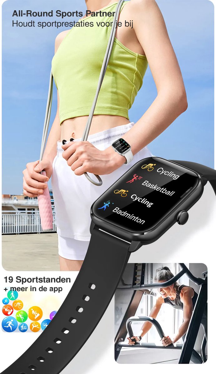 MineralBlack Quint Smartwatch Unisex 1.9" Full HD Touchscreen
