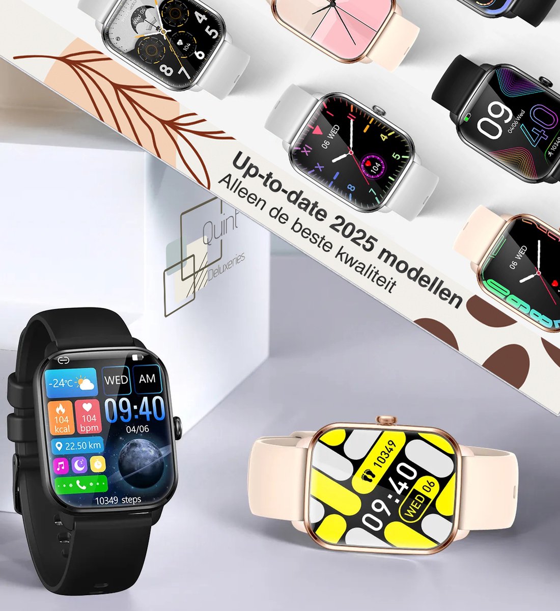 MineralBlack Quint Smartwatch Unisex 1.9" Full HD Touchscreen