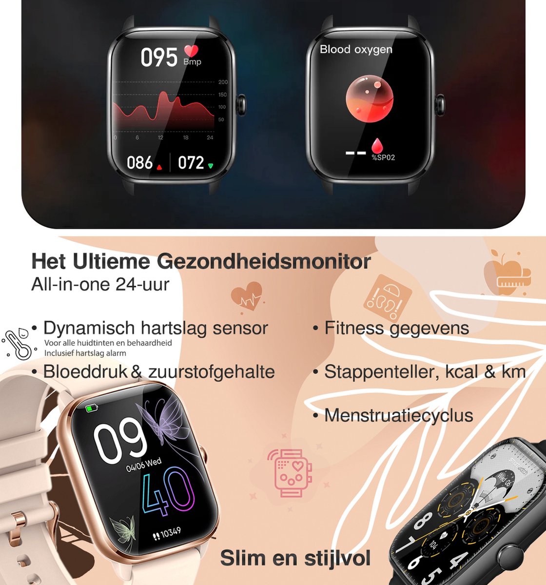 MineralBlack Quint Smartwatch Unisex 1.9" Full HD Touchscreen
