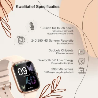 MineralBlack Quint Smartwatch Unisex 1.9" Full HD Touchscreen