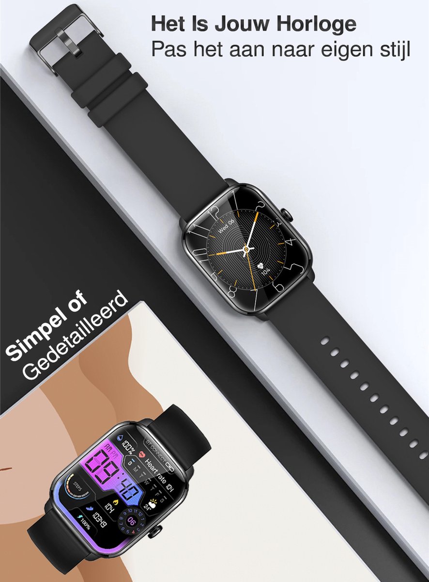 MineralBlack Quint Smartwatch Unisex 1.9" Full HD Touchscreen