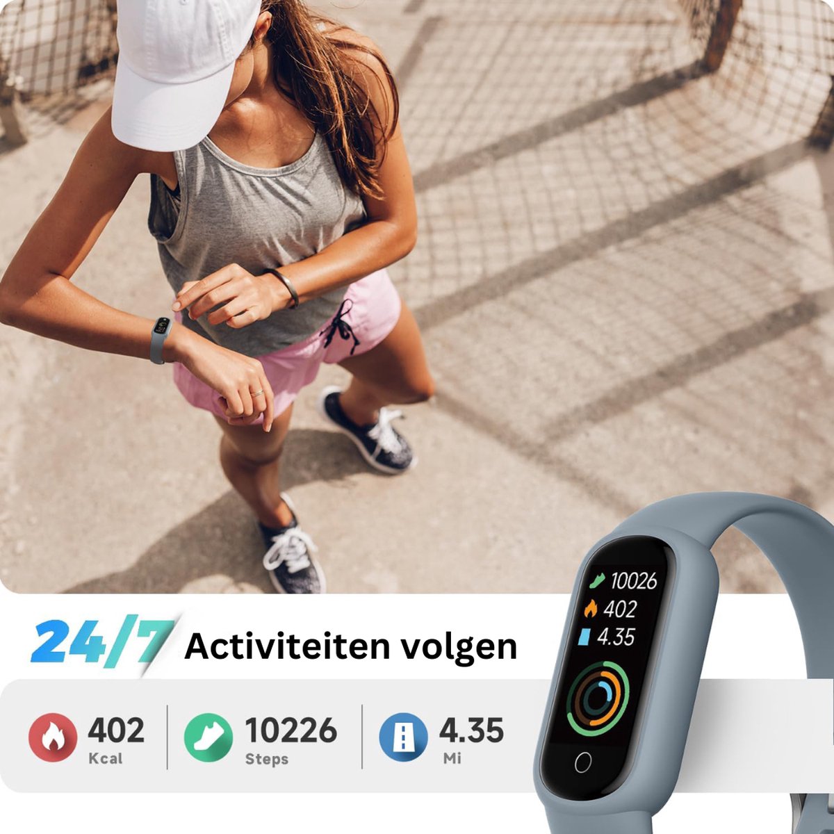 MKSS® Sporthorloge Smartwatch Grijsblauw