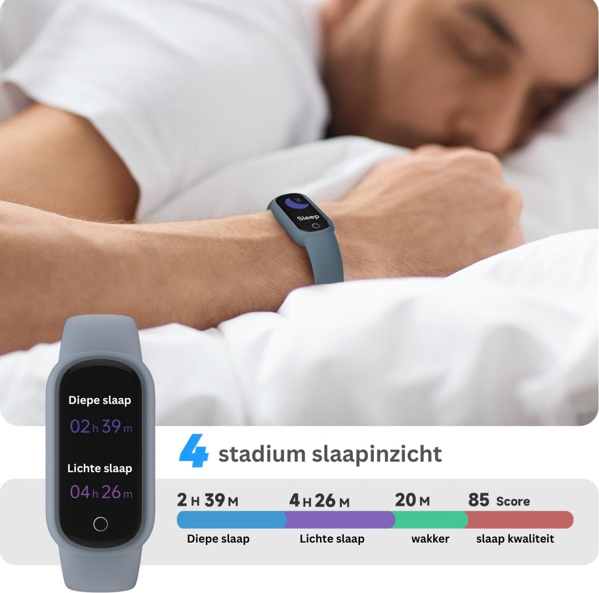 MKSS® Sporthorloge Smartwatch Grijsblauw