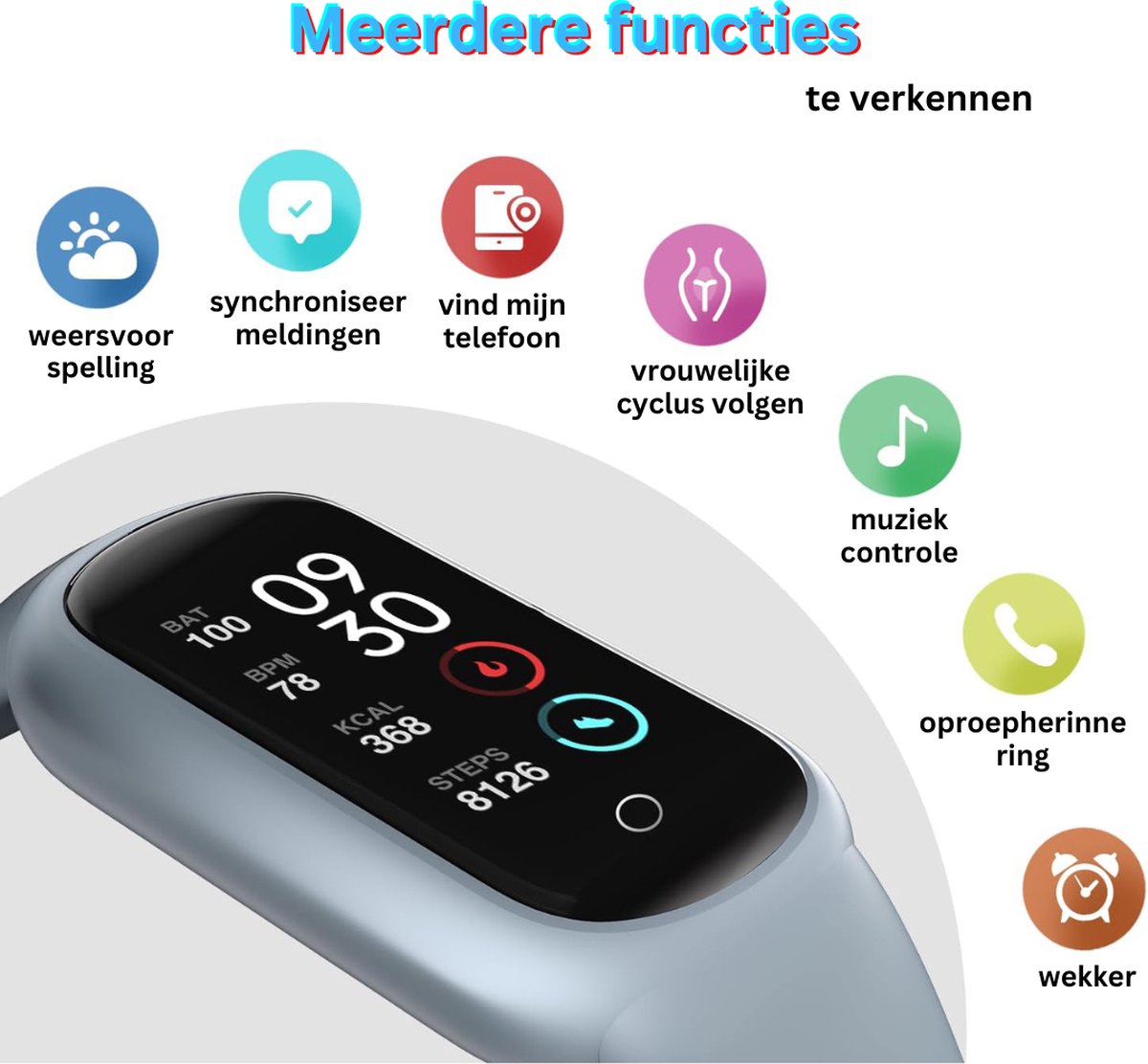 MKSS® Sporthorloge Smartwatch Grijsblauw