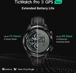 Mobvoi Ticwatch Pro 3 GPS smartwatch 48mm Zwart