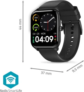 Nedis Smartwatch 40mm Zwart Bluetooth Waterdicht