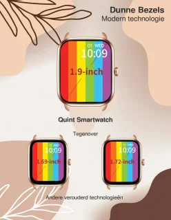 New Quint Smartwatch Rosé Goud 1.9" Touchscreen Dames