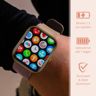 Nexvex Deluxe Smartwatch Dames Rosé 2.0 Inch