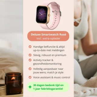 Nexvex Deluxe Smartwatch Dames Rosé 2.0 Inch