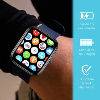 Nexvex Deluxe Smartwatch Heren Blauw 2.0 Inch