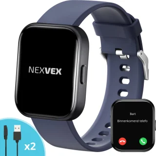 Nexvex Elite Smartwatch Heren Blauw 2.0 Inch