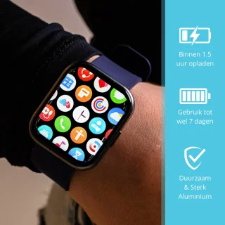 Nexvex Elite Smartwatch Heren Blauw 2.0 Inch