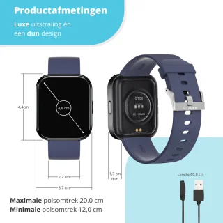 Nexvex Elite Smartwatch Heren Blauw 2.0 Inch