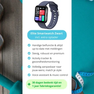 Nexvex Elite Smartwatch Heren Blauw 2.0 Inch