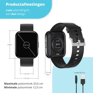Nexvex Elite Smartwatch Zwart 2.0 Inch
