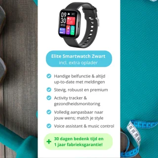 Nexvex Elite Smartwatch Zwart 2.0 Inch