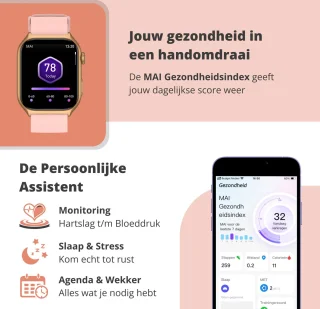 Nexvex Luxe 2X Smartwatch Dames Roze
