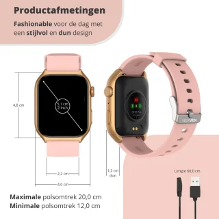 Nexvex Luxe 2X Smartwatch Dames Roze