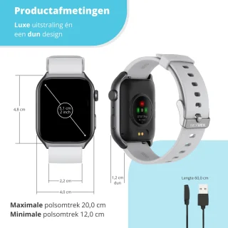 Nexvex Luxe 2X Smartwatch Wit 2.0"