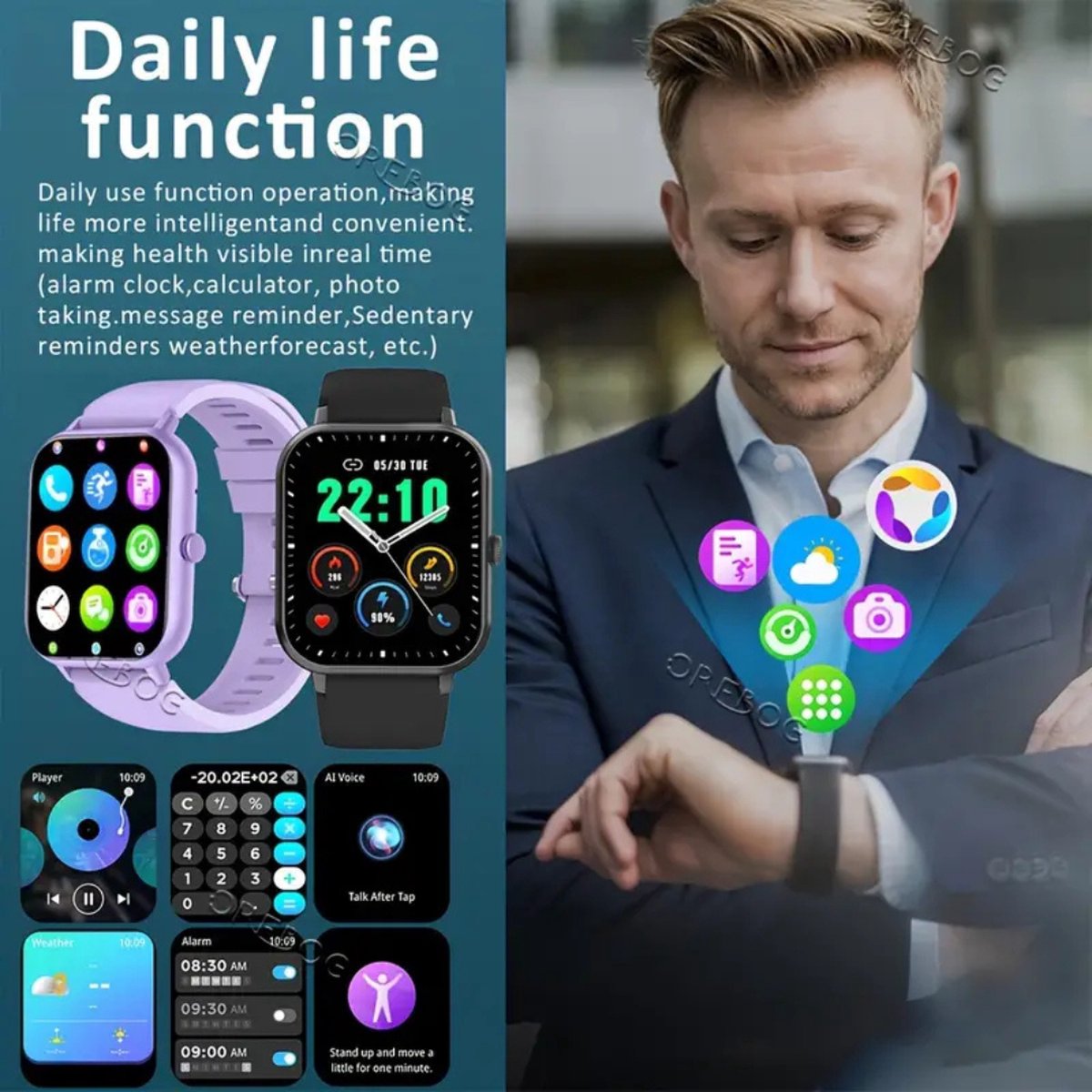 Nivard Smartwatch Digitaal Roze