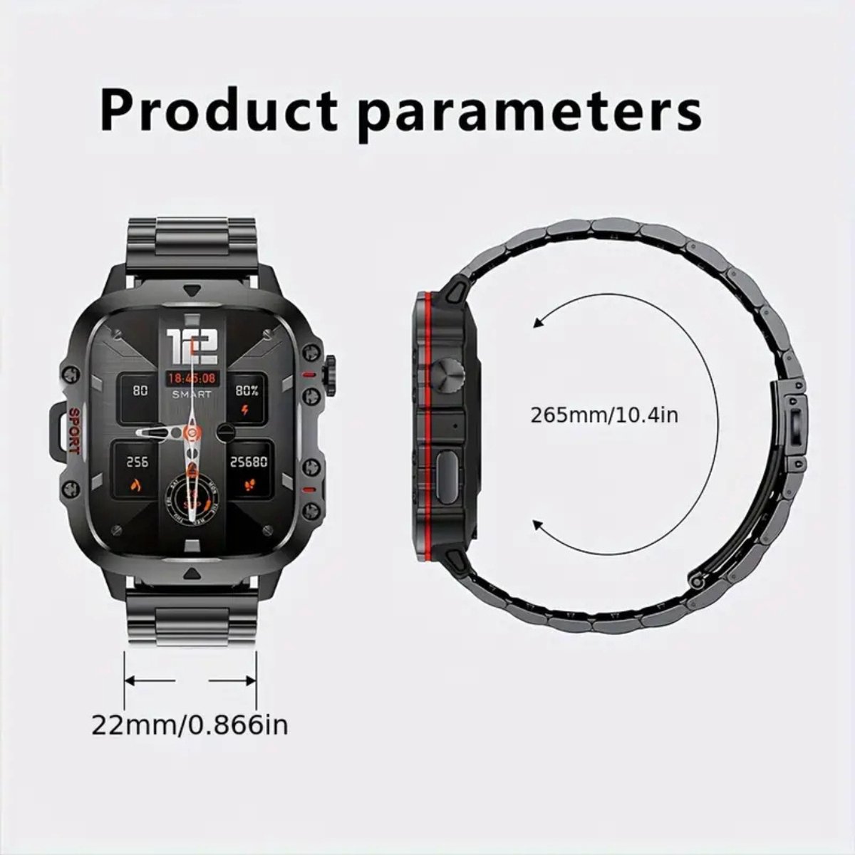 Nivard Smartwatch Zwart Digitaal