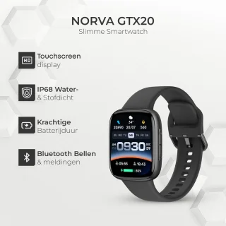 Norva Smartwatch voor Heren - Zwart
