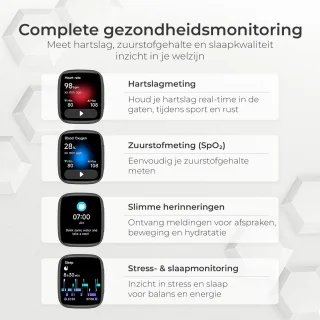 Norva Smartwatch voor Heren - Zwart
