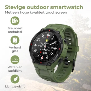 Nuvance Outdoor 45mm Bluetooth Smartwatch Groen