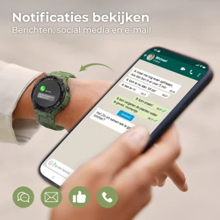 Nuvance Outdoor 45mm Bluetooth Smartwatch Groen