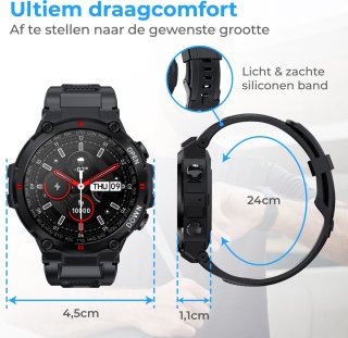 Nuvance Outdoor Smartwatch 45 mm Bluetooth Sporthorloge