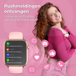 Nuvance Smartwatch 45mm Roze