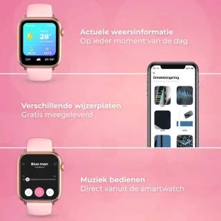 Nuvance Smartwatch 45mm Roze