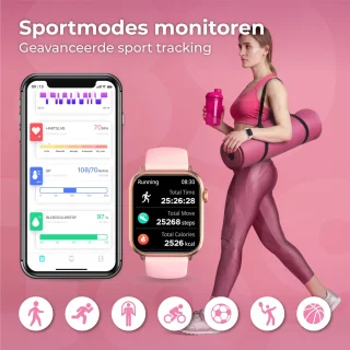 Nuvance Smartwatch 45mm Roze