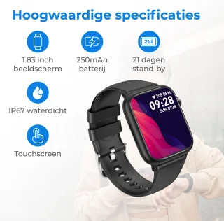 Nuvance Smartwatch 45mm Zwart