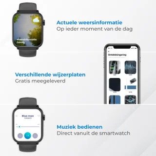 Nuvance Smartwatch 45mm Zwart