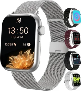 Nuvance smartwatch dames zilver